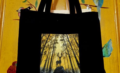 Canvas Tote Bag Painting “Antlers”