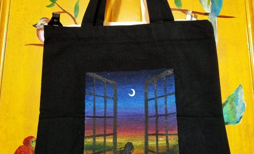 Canvas Tote Bag Painting “Beautiful Night Sky”