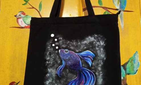 Canvas Tote Bag Painting “Fishy Wishy”